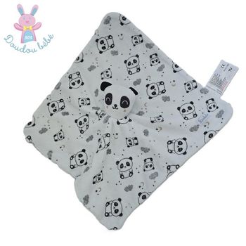 Doudou plat Panda noir et blanc étoiles lunes KIMBALOO