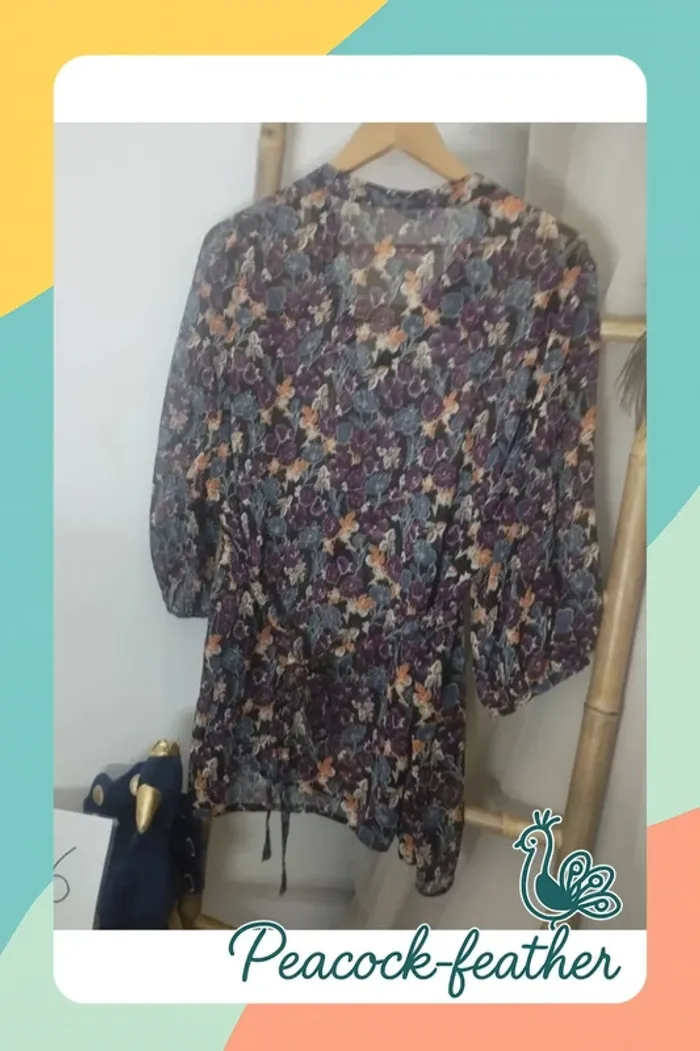 Blouse voilage violet yessica 46 - photo numéro 5