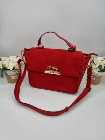 Carmen Steffens sac à main rouge et broderies * NEUF *