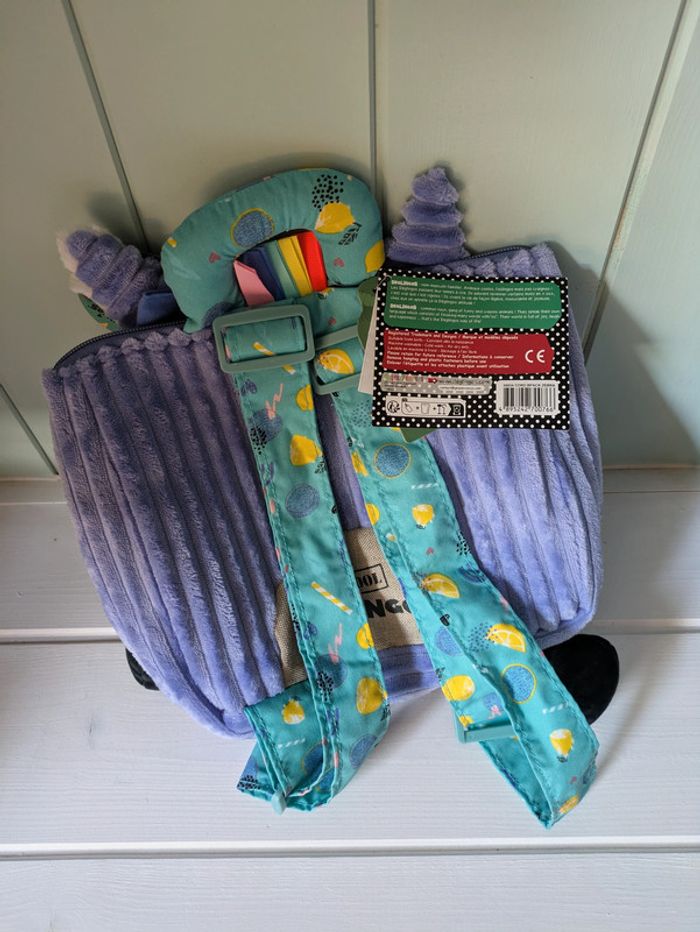 Déglingos Sac à dos velours côtelé Kiprokos le zèbre - photo numéro 2