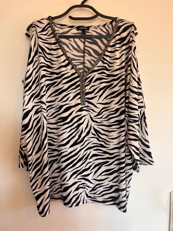 Blouse mosquitos taille XL motif tigre noir et blanc