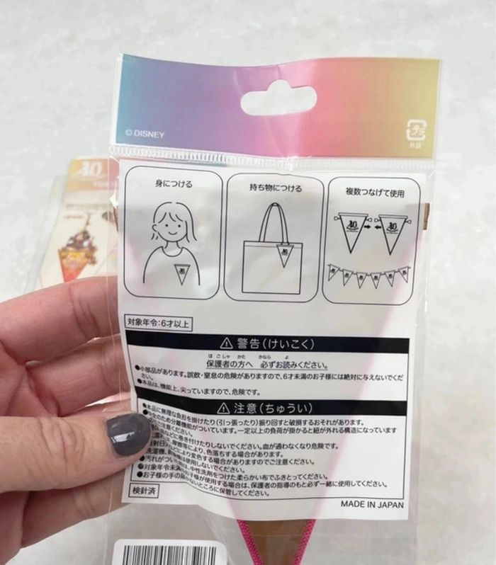 Rare Porte clé badge charm Disney Minnie Tokyo Disneyland 40th + badge fanion sold out - photo numéro 8
