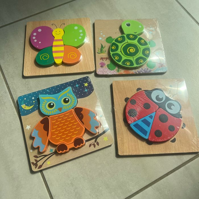 4 puzzles en bois de animaux - photo numéro 2