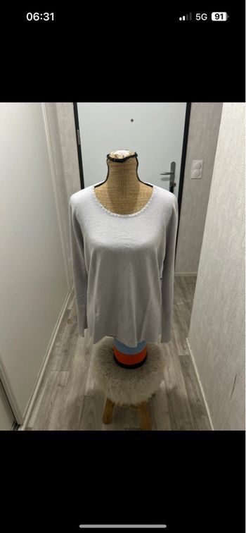 Pull chaud col à perle Anne weyburn