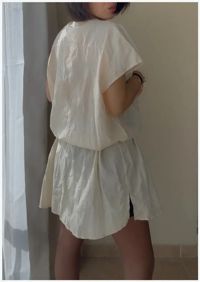 Tunique Blanche Porte beige crème 52 neuve - photo numéro 3
