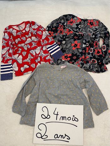 Lot de 3 hauts tuniques 2 ans