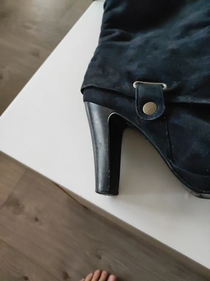 Botte noire femme 38 talon - photo numéro 6