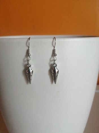 🌸Boucles d'oreilles argentées cornet de glace 🌸