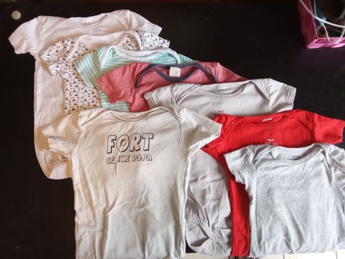 Lot de 8 bodys garçon mi saison été manche courte taille  24 mois, 2 ans - photo numéro 3