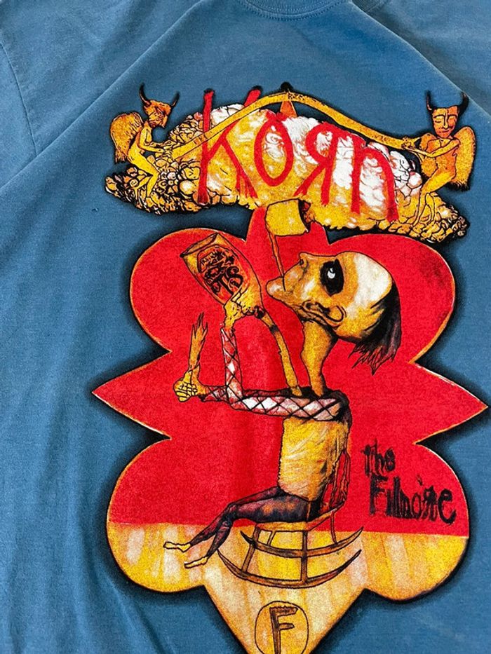 T-shirt rock oversize korh gros imprimé streetwear hip-hop y2k skater taille L plutôt M - photo numéro 2