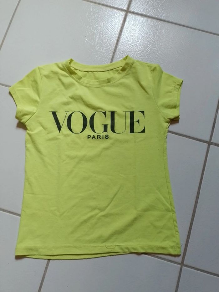 T-shirt femme jaune fluo Vogue Paris - photo numéro 7