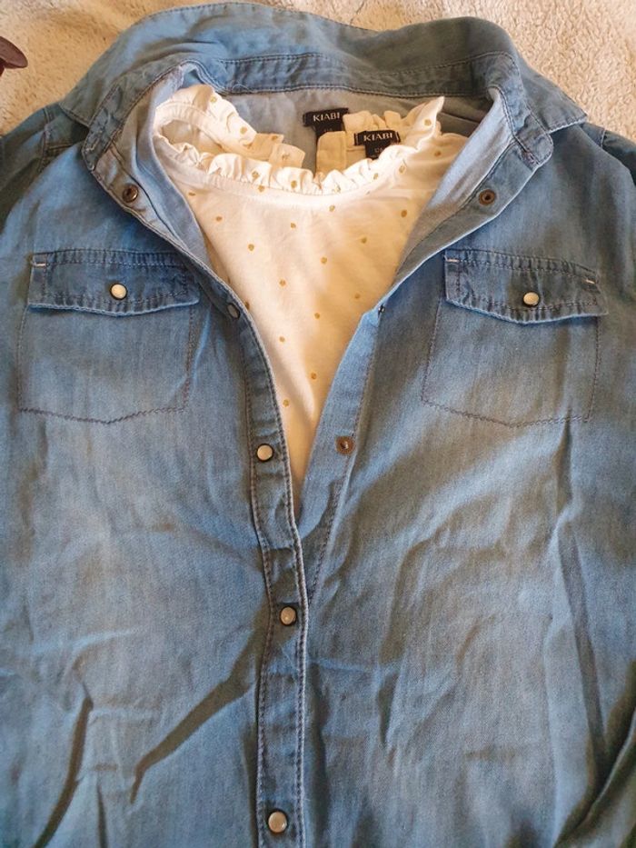 💙Ensemble chemise jeans+ tee shirt 12 ans💙 - photo numéro 2