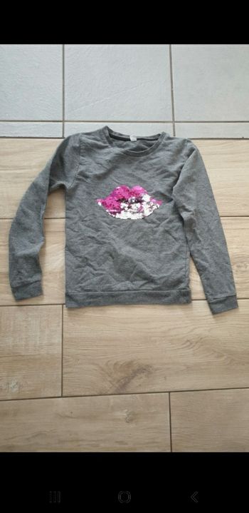 Sweat fille paillettes 9/10 ans