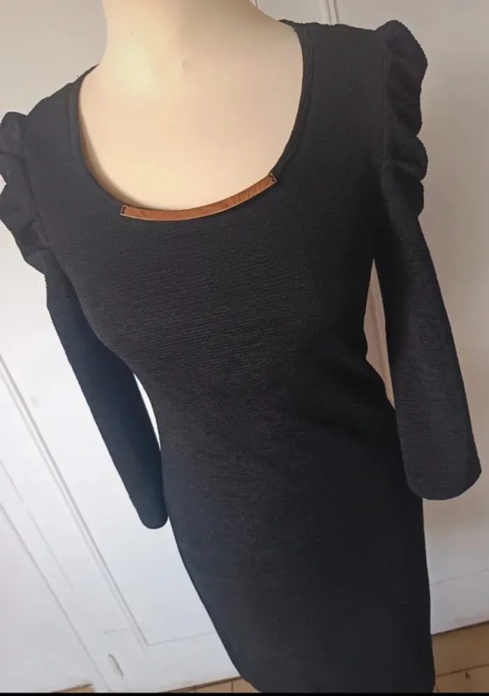 💎 petite robe noire de soirée coquette chic  femme résille à Petit pois t s 36 mim - photo numéro 3
