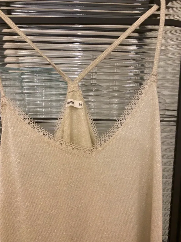 Débardeur beige avec fils dores viscose M Undiz - photo numéro 2