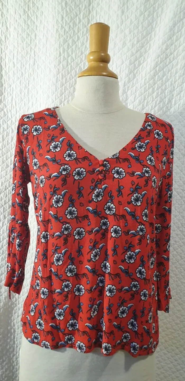 Tunique multicolore motifs fleurs DDP - photo numéro 2