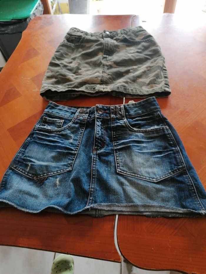 Lot 2 jupes en jeans femme taille S - photo numéro 1