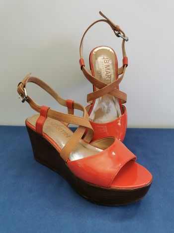 Sandale tout cuir corail et camel -37 - JB Martin