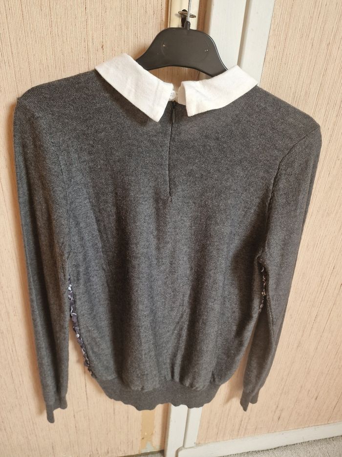 Pull mademoiselle r gris et blanc taille 36 - photo numéro 2