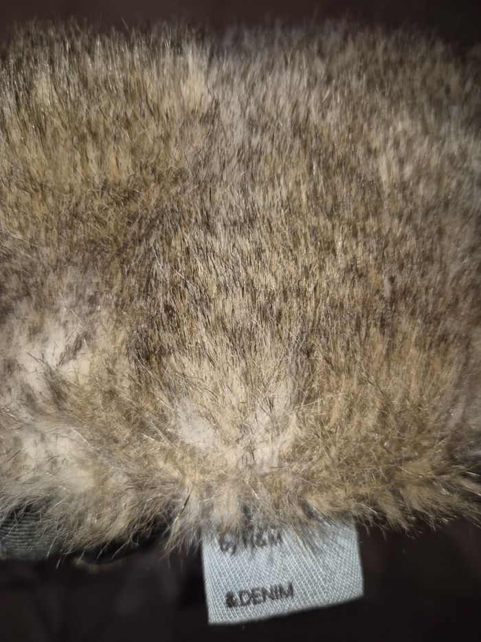 Veste jeans sans manches col fourrure - photo numéro 10