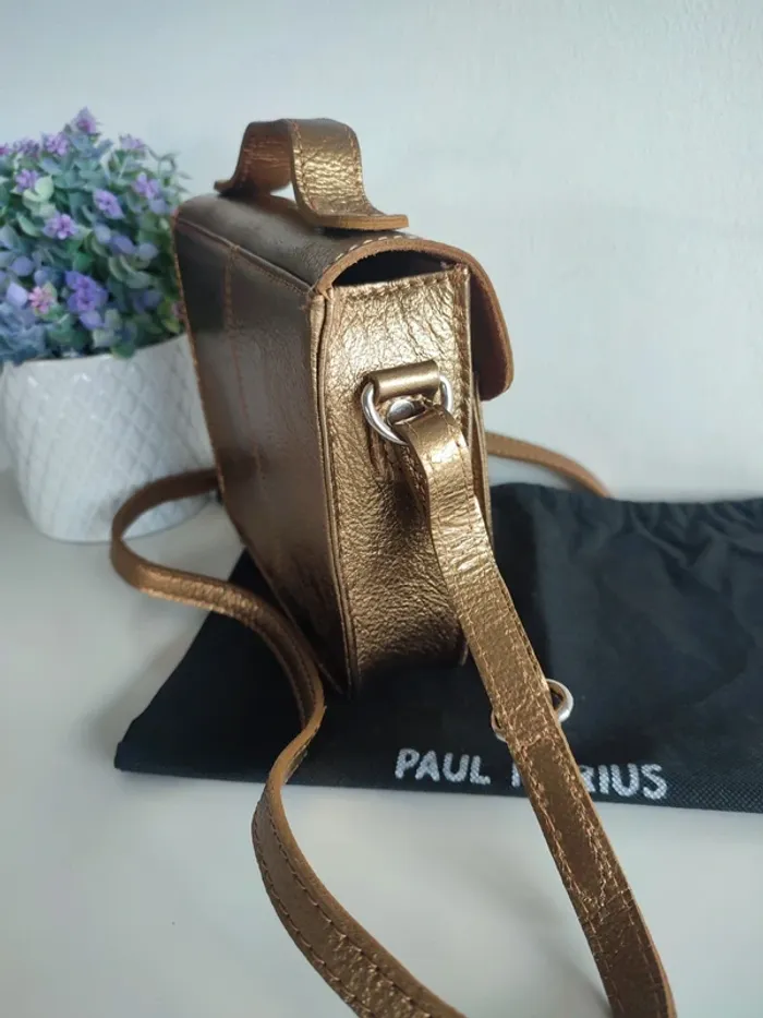 Sac en cuir Mademoiselle Georges XS doré Paul Marius - photo numéro 6