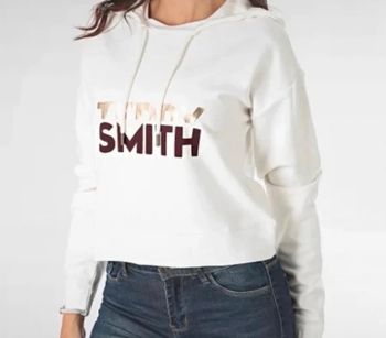 Pull blanc à capuche Teddy Smith