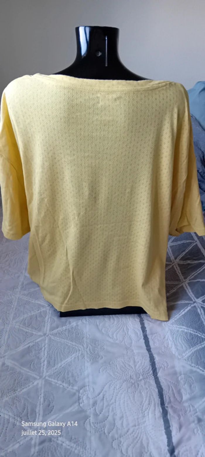 Haut manches courtes oversize maille ajourée motif losanges femme XXL in extenso - photo numéro 8