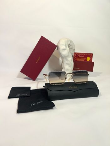 Lunette Marron dorée Cartier Diamond Cut 