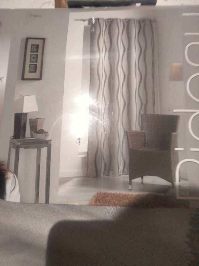 Rideau Jacquard ondulé gris 140x260 - photo numéro 3