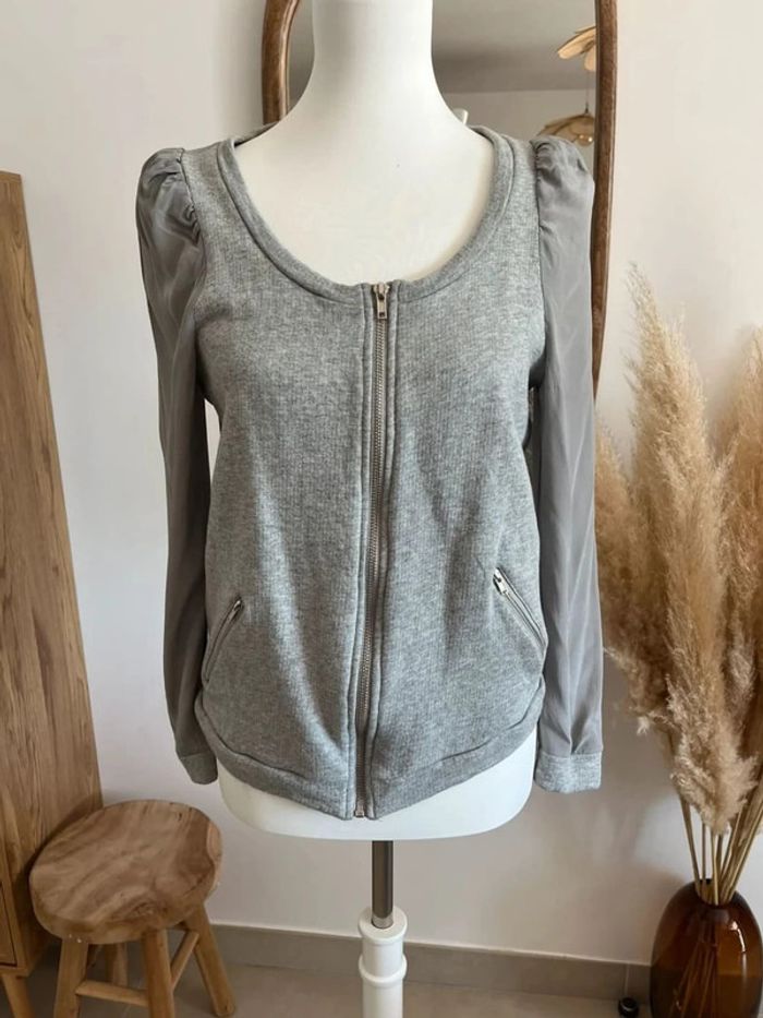 Veste/gilet dos et manches transparents gris Two Days - photo numéro 2