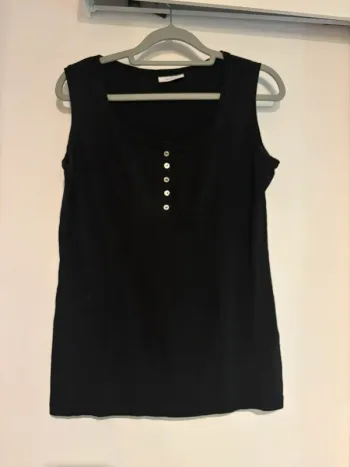 Débardeur noir à boutons – Yessica – Taille S
