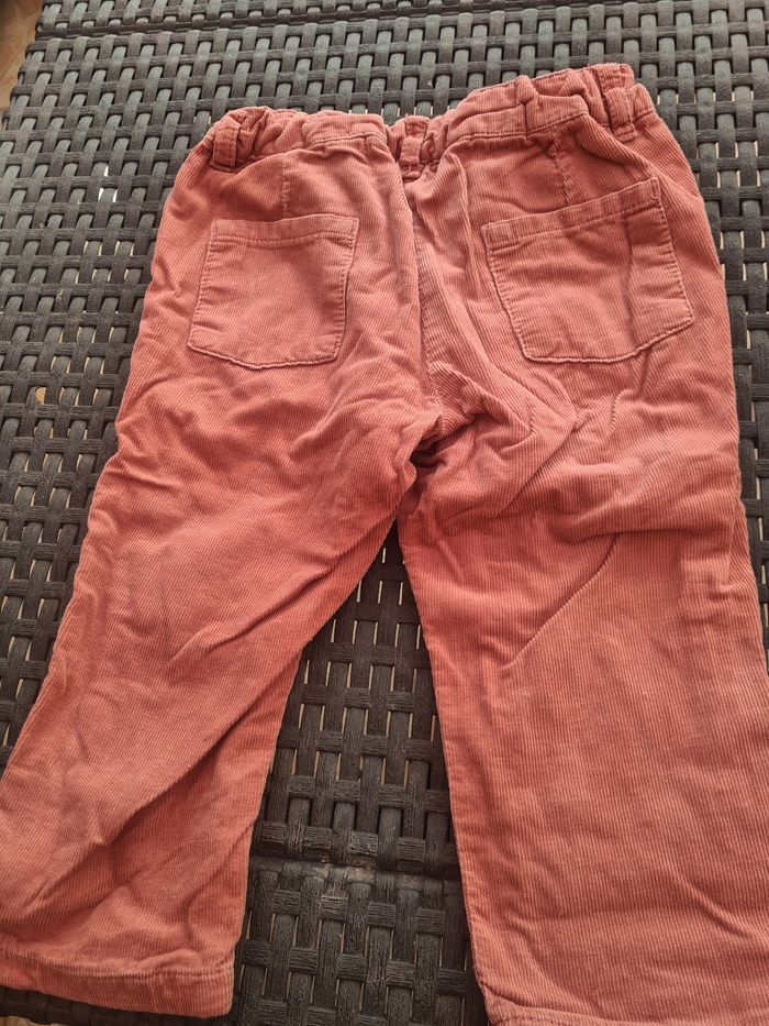 Pantalon. Réglable taille. Velours. Vieux rose. 12 mois. Bout'chou - photo numéro 5