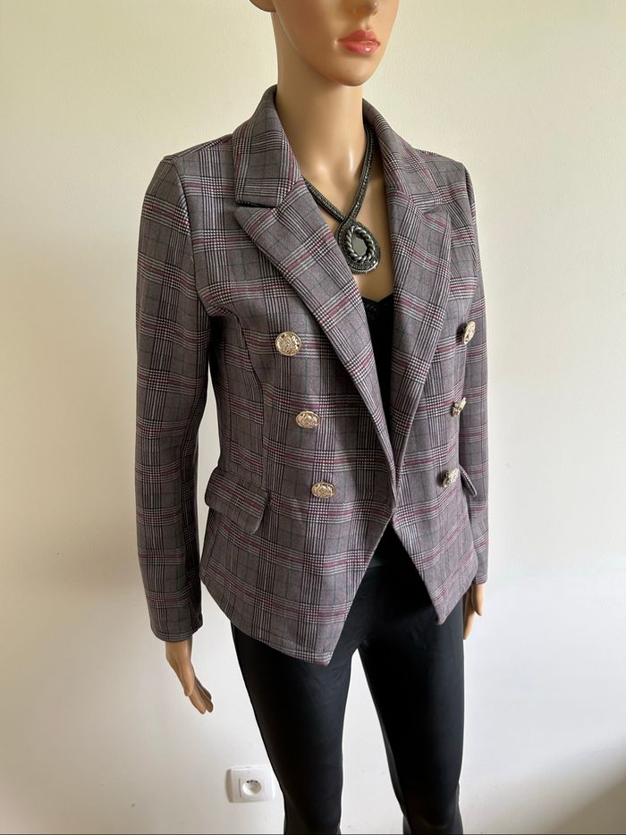 Blazer à carreaux In Vogue taille S jamais porté - photo numéro 2