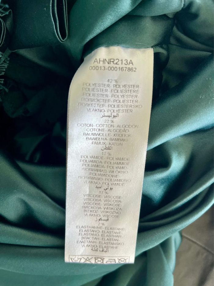 Robe Naf Naf taille 40 verte dentelle - photo numéro 3