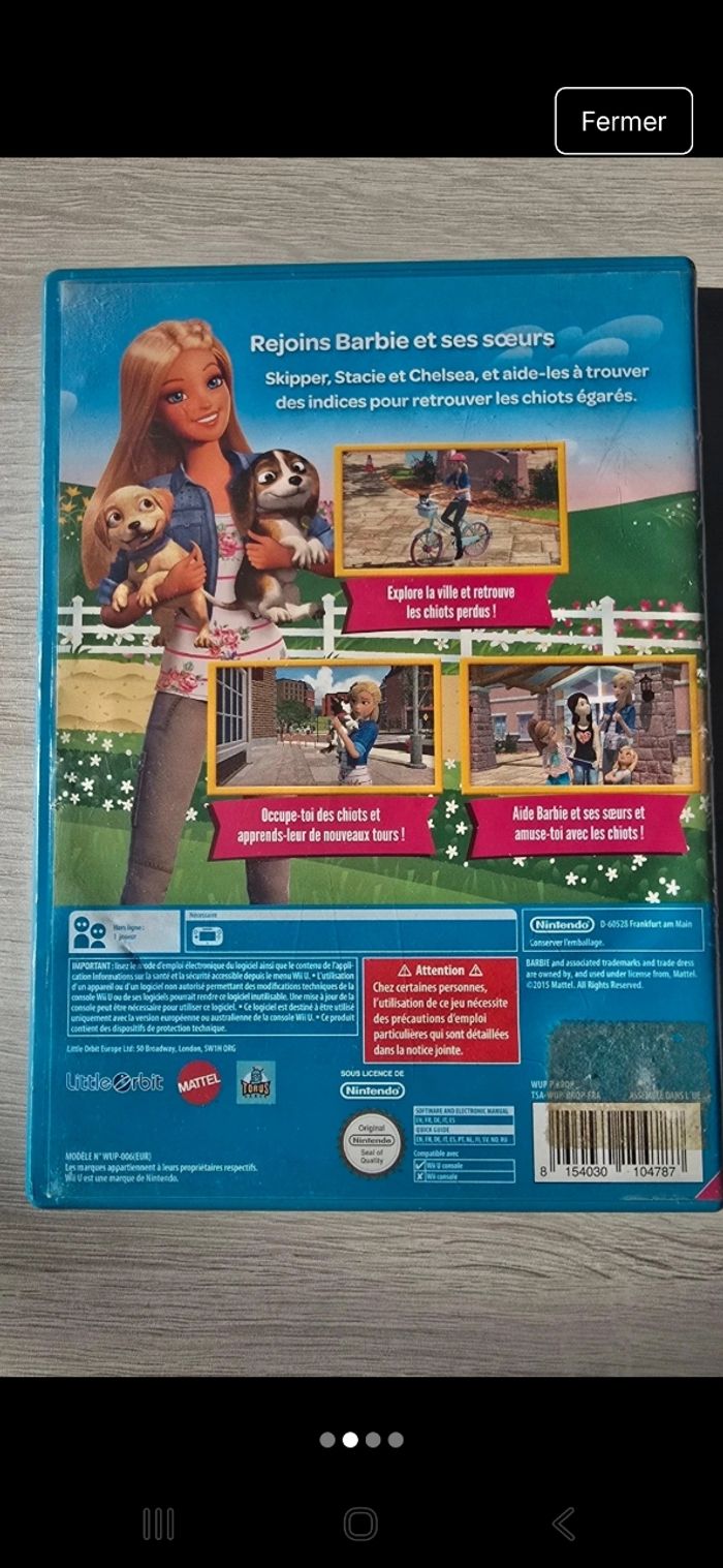 Jeu Wii U Barbie La grande aventure des chiots - photo numéro 2