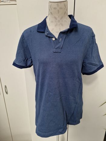 T-Shirt Polo Bleu Marine Effet Jeans