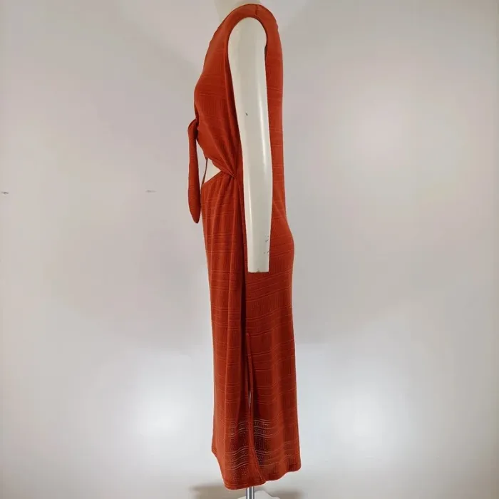 Robe longue Trika studio couleur rouille terracotta - Taille 38 estimée - État neuf - A124 - photo numéro 4