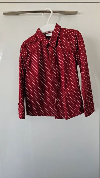Chemise rouge bordeaux et blanc, taille 3 ans, Tape-à-l'oeil