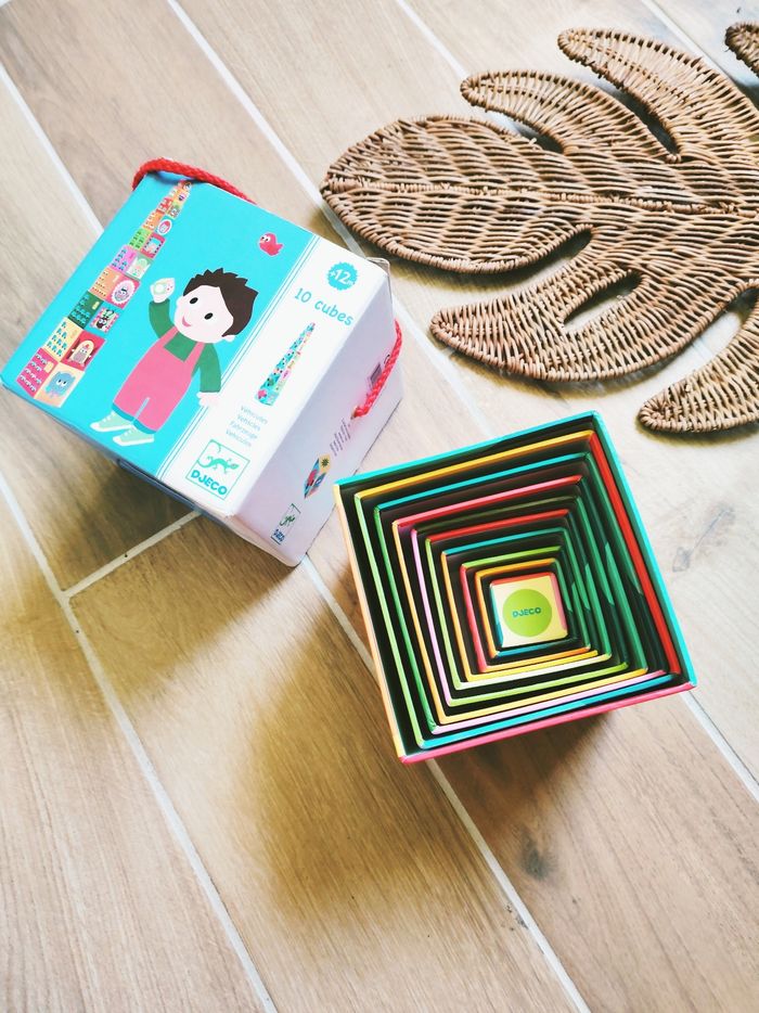 🐷Cubes gigognes à empiler avec chiffres, formes, Animaux.. marque Djeco - photo numéro 6