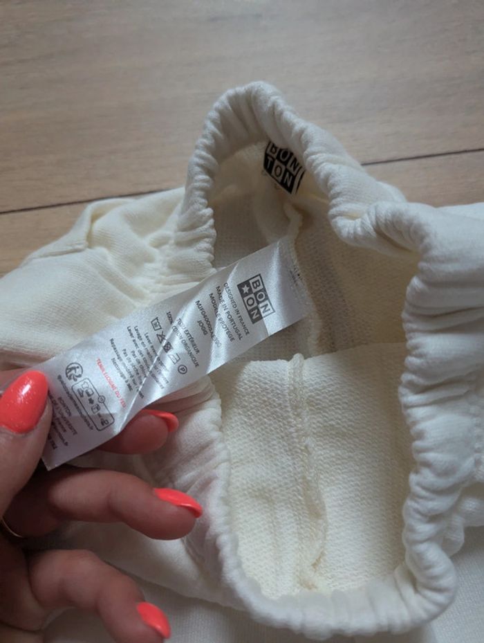 Superbe pantalon de jogging blanc bonton 4 ans - photo numéro 5