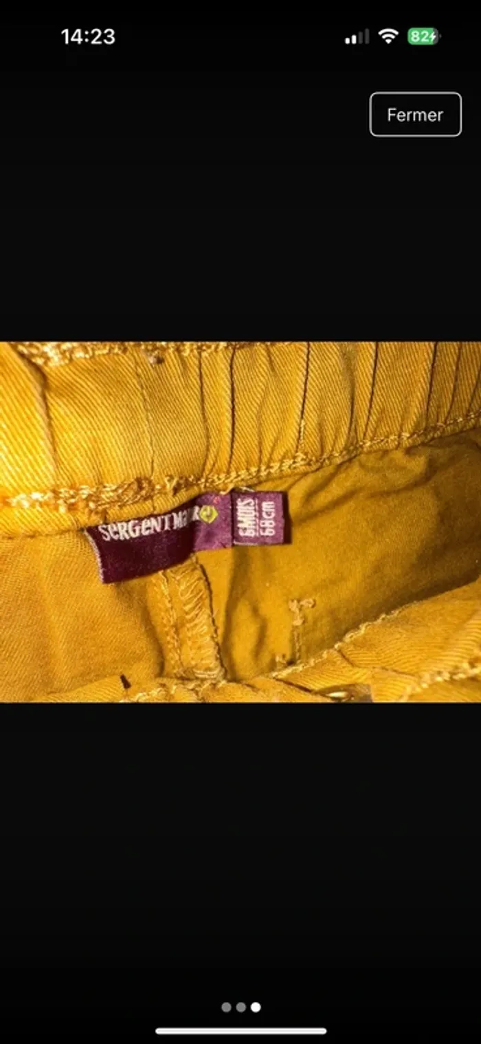 Pantalon fille couleur moutarde camel Sergent Major neuf - photo numéro 3