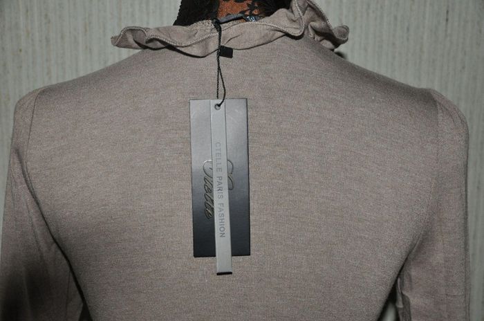Gilet taupe faux chemisier - Ctelle - T.S/M - Neuf - photo numéro 5