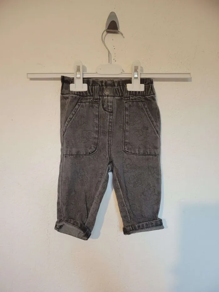 jean gris Disney pour bébé fille 3 mois
