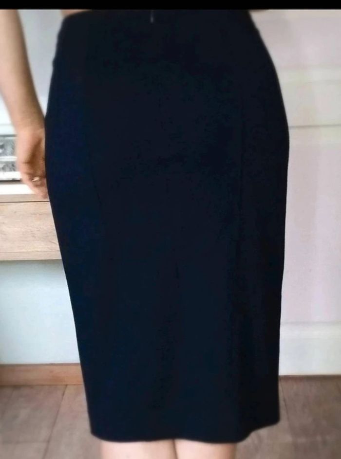 Jupe  mi-longue  Marine - Viscose  Nylon -  L  - Parfait  État - photo numéro 3