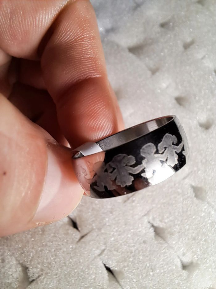 Bague acier inoxydable motifs