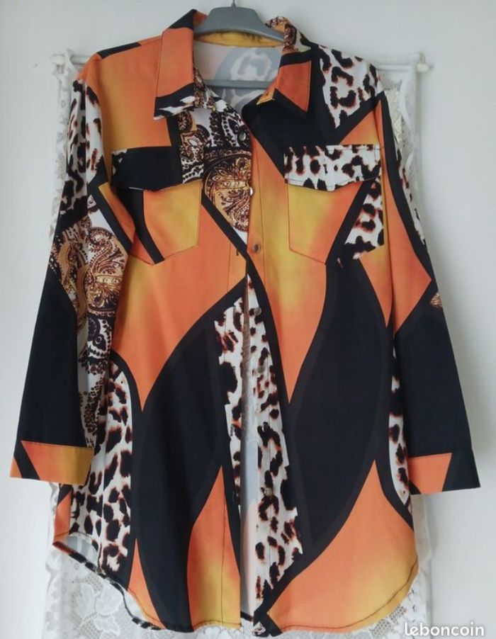 Robe chemise, longue chemise, multicolore