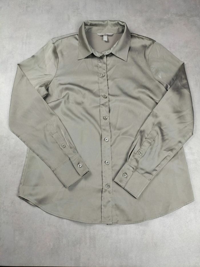 Chemise H&M satinée gris taupe – Taille 40