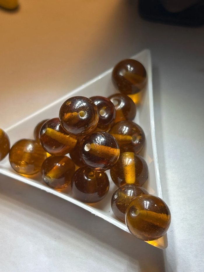 A363, fin de stock, 17 perles indiennes 11-12mm ambre - photo numéro 2