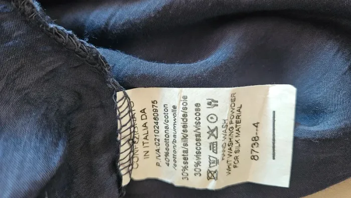 Tunique ample manches chauve-souris marine coton soie viscose- Taille unique 42/48 - photo numéro 4