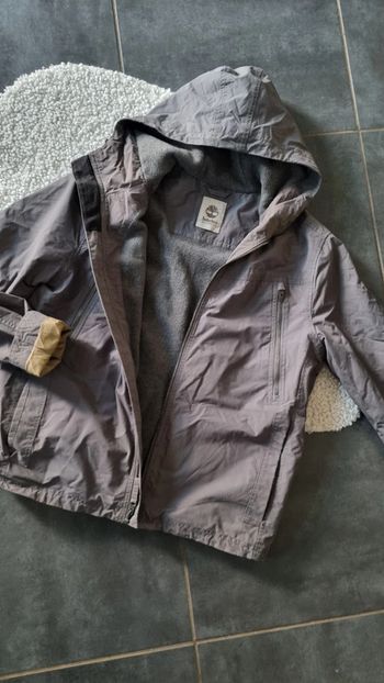 Blouson Timberland M gris état neuf polaire et capuche authentique